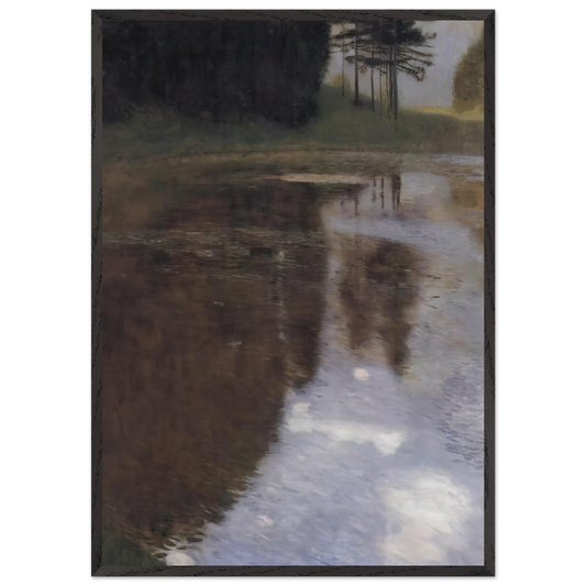 QUIET POND IN THE PARK OF APPEAL - Gustav Klimt Framed Art Print – Black Wooden Frame - Default Title - -Framed Art Print