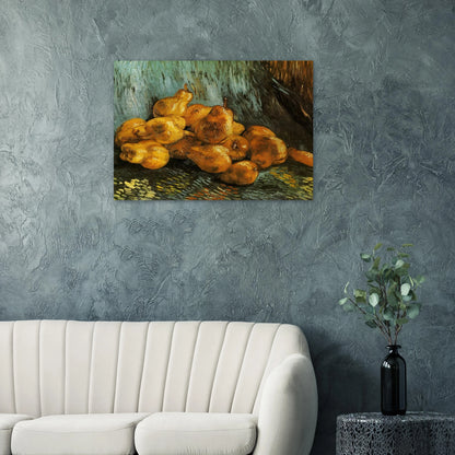Still Life with Pears - Vincent van Gogh Brushed Aluminum Print - 70x100 cm / 28x40 inches | Vincent van Gogh Aluminum Print | Vincent van Gogh Prints
