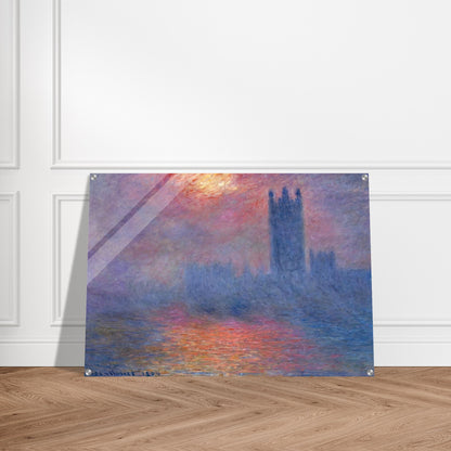 Houses of Parliament, London, Sun Breaking Through - claude monet Acrylic Print - 70x100 cm / 28x40″ inches