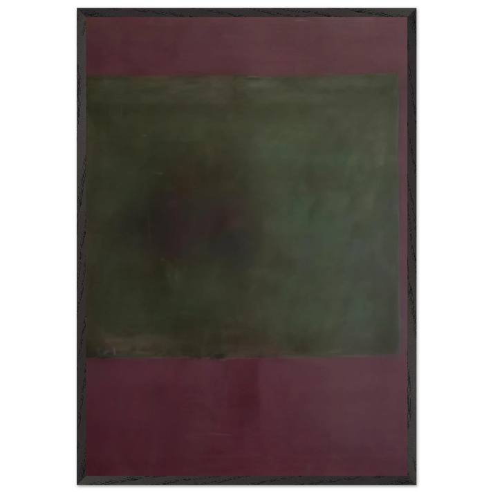 Untitled Green on Maroon - 1961 - Mark Rothko 70x100 cm / 28x40 inches Framed Art Print – Black Wooden Frame