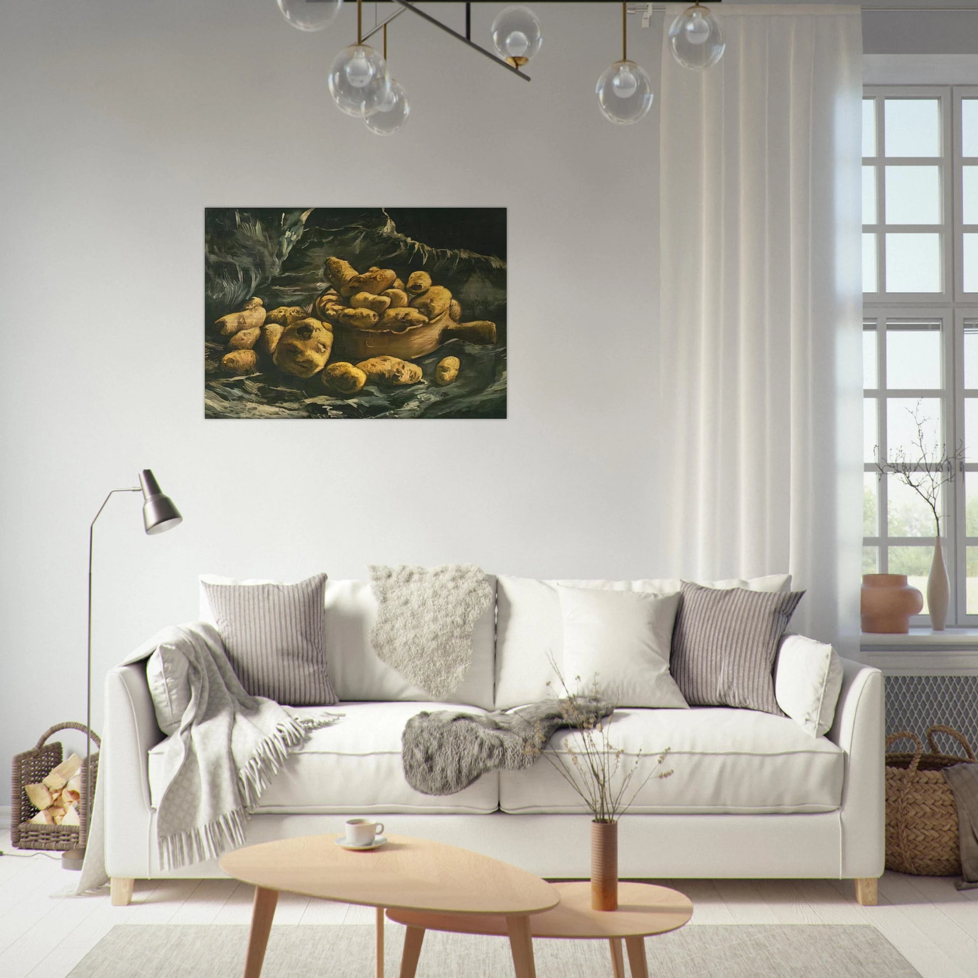 Still life with an Earthern bowl and potatoes - Vincent van Gogh Brushed Aluminum Print - 70x100 cm / 28x40 inches | Vincent van Gogh Aluminum Print | Vincent van Gogh Prints