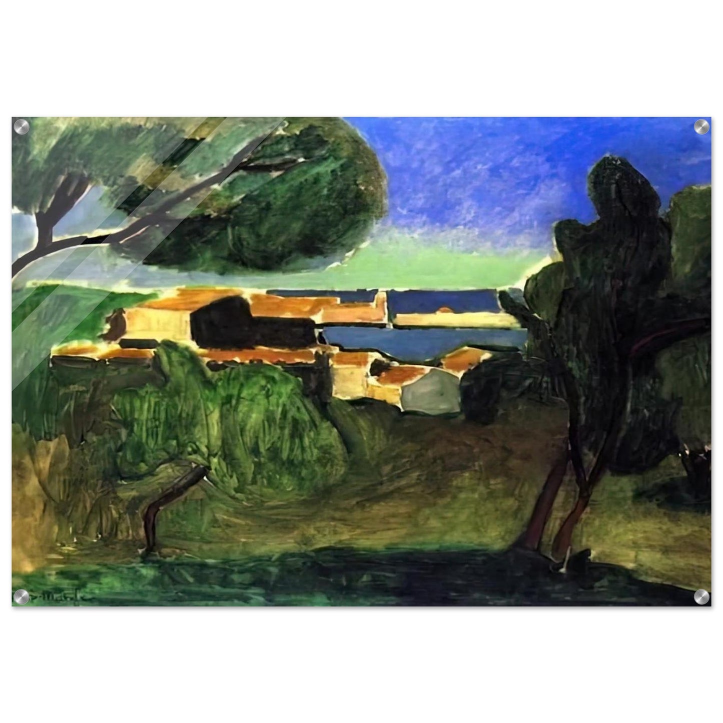 LANDSCAPE AT COLLIOURE III 1907 - Henri Matisse Acrylic Print - 70x100 cm / 28x40″ inches | Henri Matisse Wall Art | Henri Matisse Prints