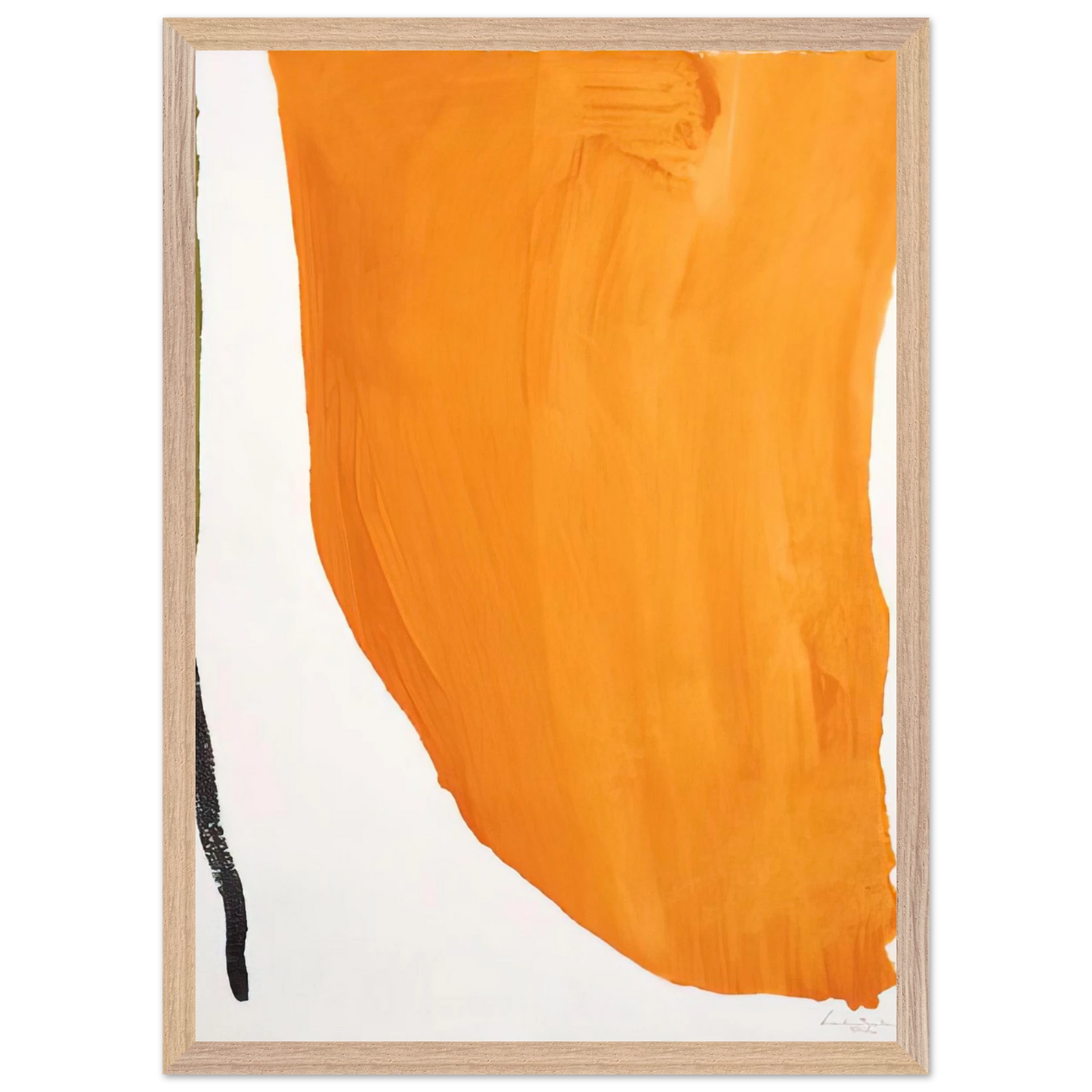 Helen Frankenthaler - Orange Downpour - 1970 Wall art - A2 (42 x 59.4  cm) - Premium Wooden Framed Poster With Fine Art Paper - Black frame