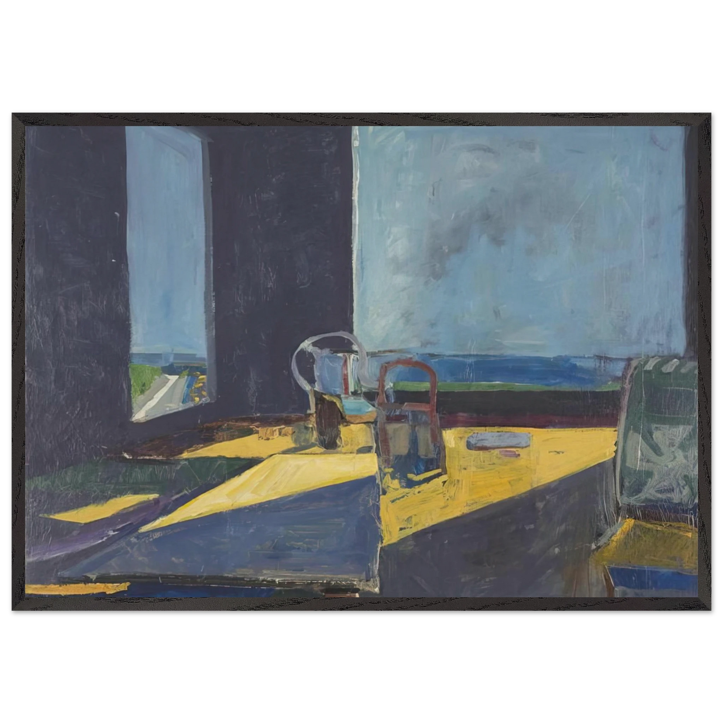 Interior with View of the Ocean - Richard Diebenkorn Framed Art Print – Black Wooden Frame - Default Title - -Framed Art Print