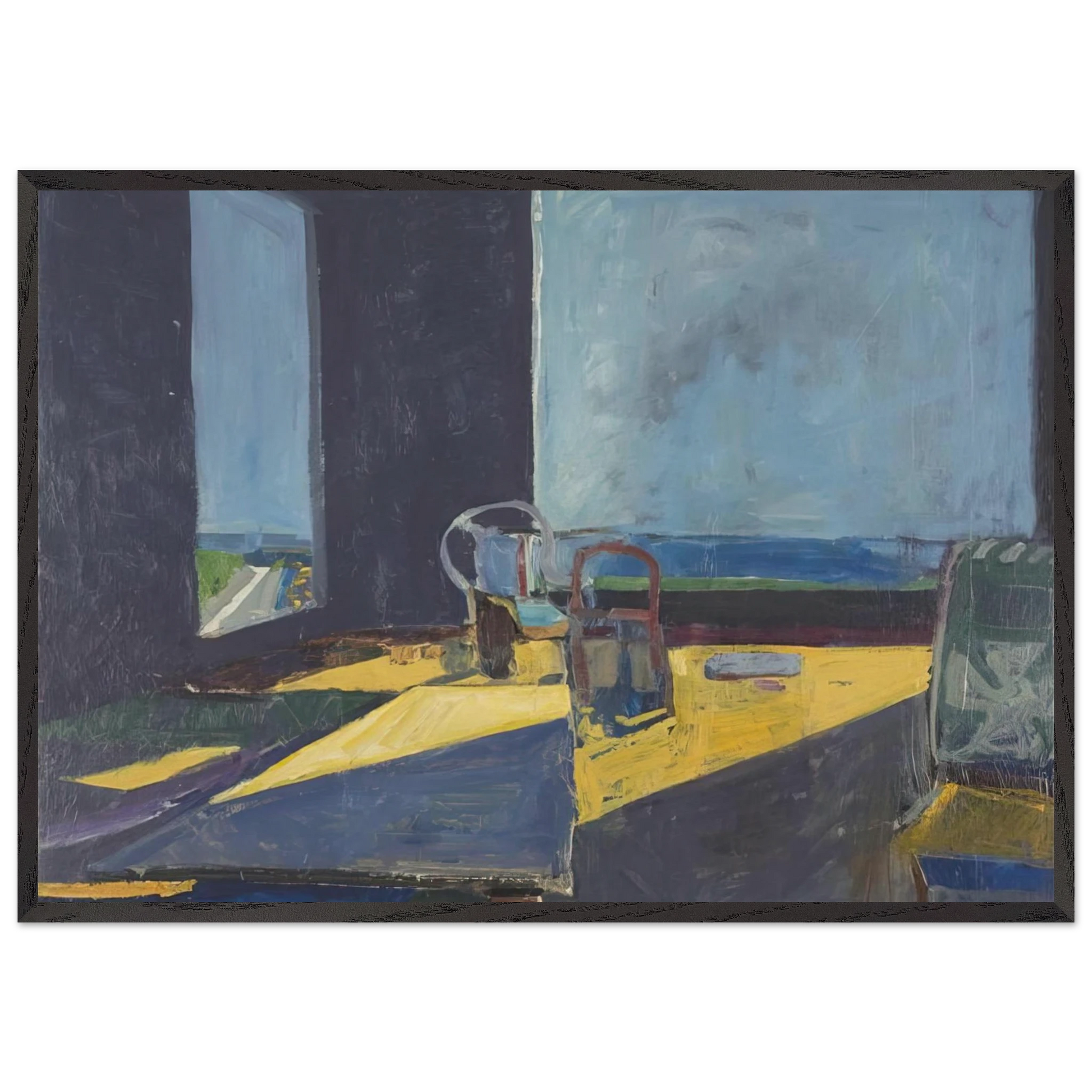 Interior with View of the Ocean - Richard Diebenkorn Framed Art Print – Black Wooden Frame - Default Title - -Framed Art Print