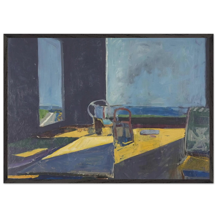 Interior with View of the Ocean - Richard Diebenkorn 70x100 cm / 28x40 inches Framed Art Print – Black Wooden Frame