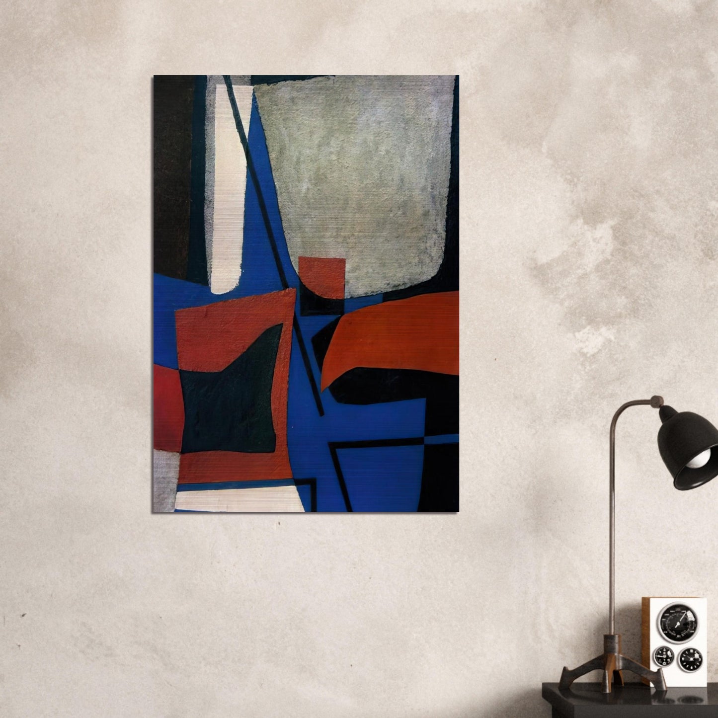 ABSTRACT COMPOSITION 1955 - Enrico Prampolini Brushed Aluminum Print - 70x100 cm / 28x40 inches | Enrico Prampolini Aluminum Print | Enrico Prampolini Prints