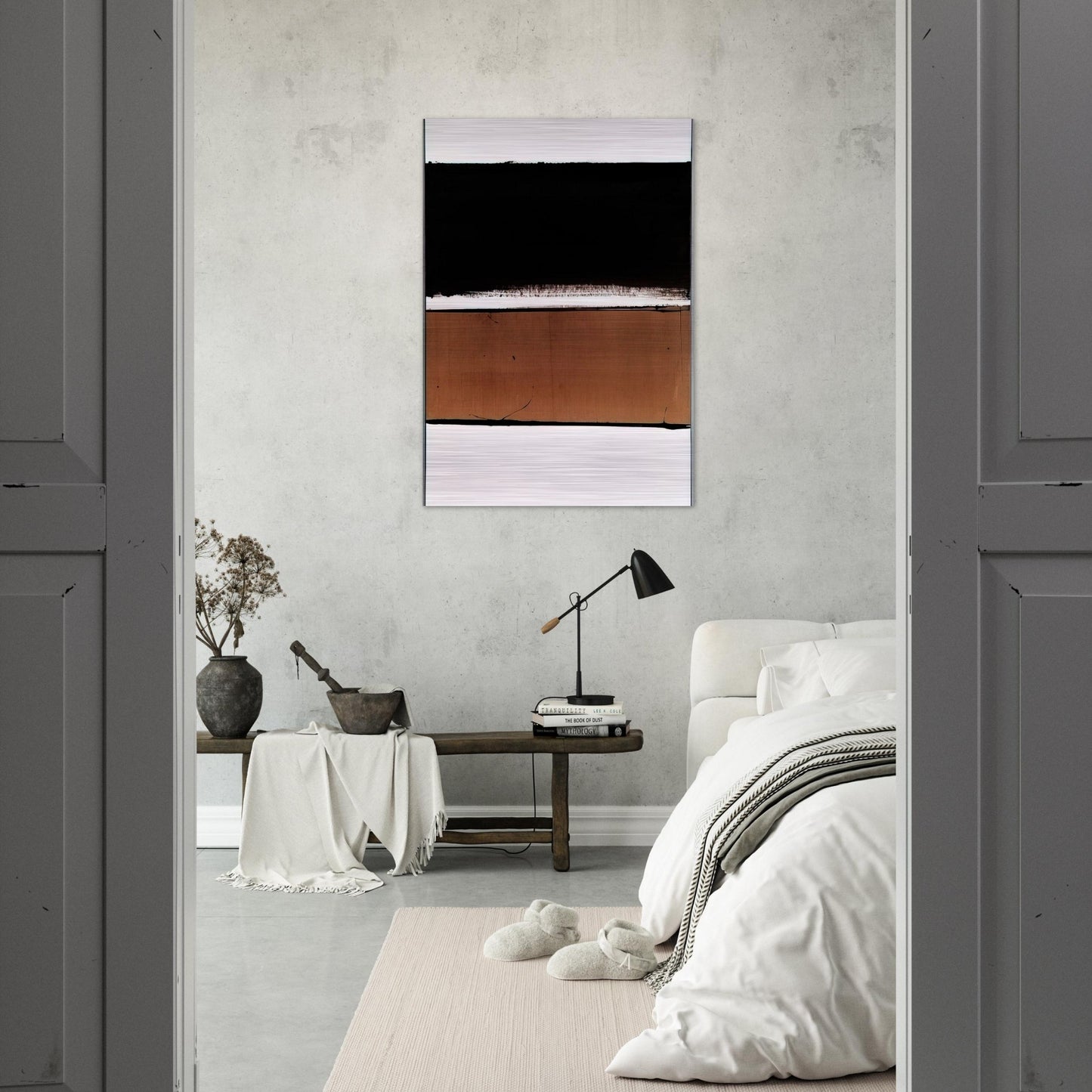 B-Walnut Stain - 1998 - Pierre Soulages Brushed Aluminum Print - 70x100 cm / 28x40 inches | Pierre Soulages Aluminum Print | Pierre Soulages Prints