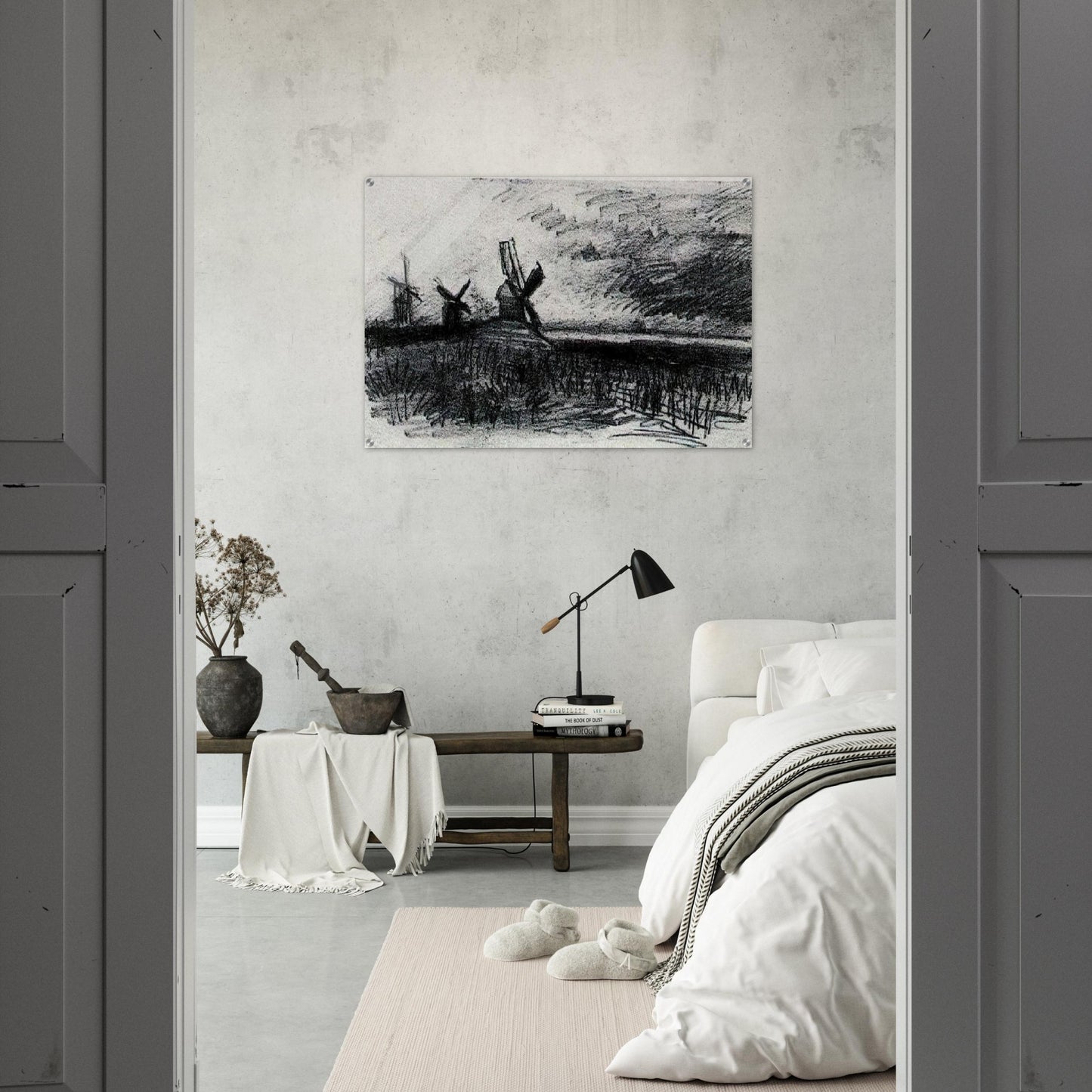 Windmills at Montmartre - Vincent van Gogh Acrylic Print - 70x100 cm / 28x40″ inches