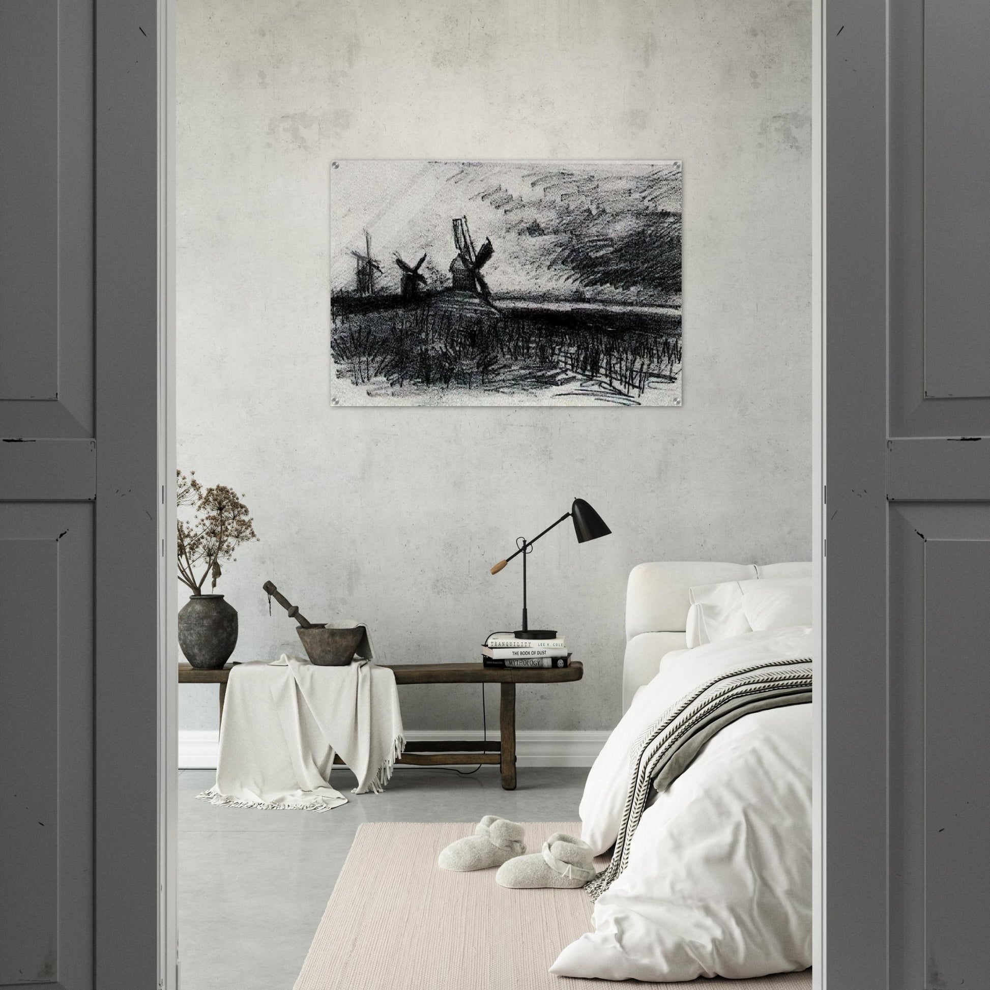 Windmills at Montmartre - Vincent van Gogh Acrylic Print - 70x100 cm / 28x40″ inches