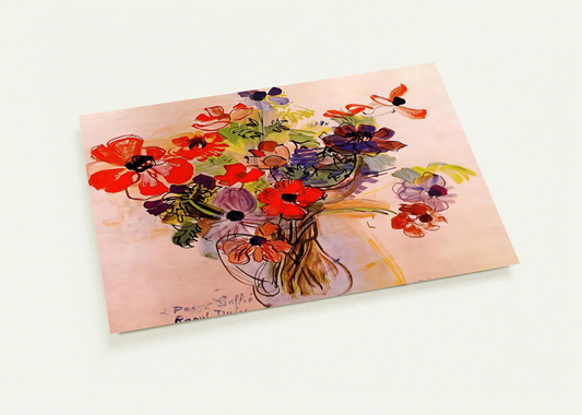 ANEMONES 1953 By Raoul Dufy Pack of 10 Post Cards | Raoul Dufy Post Cards | A6 (10.5 x 14.8 cm) - 4.1 x 5.8 inches