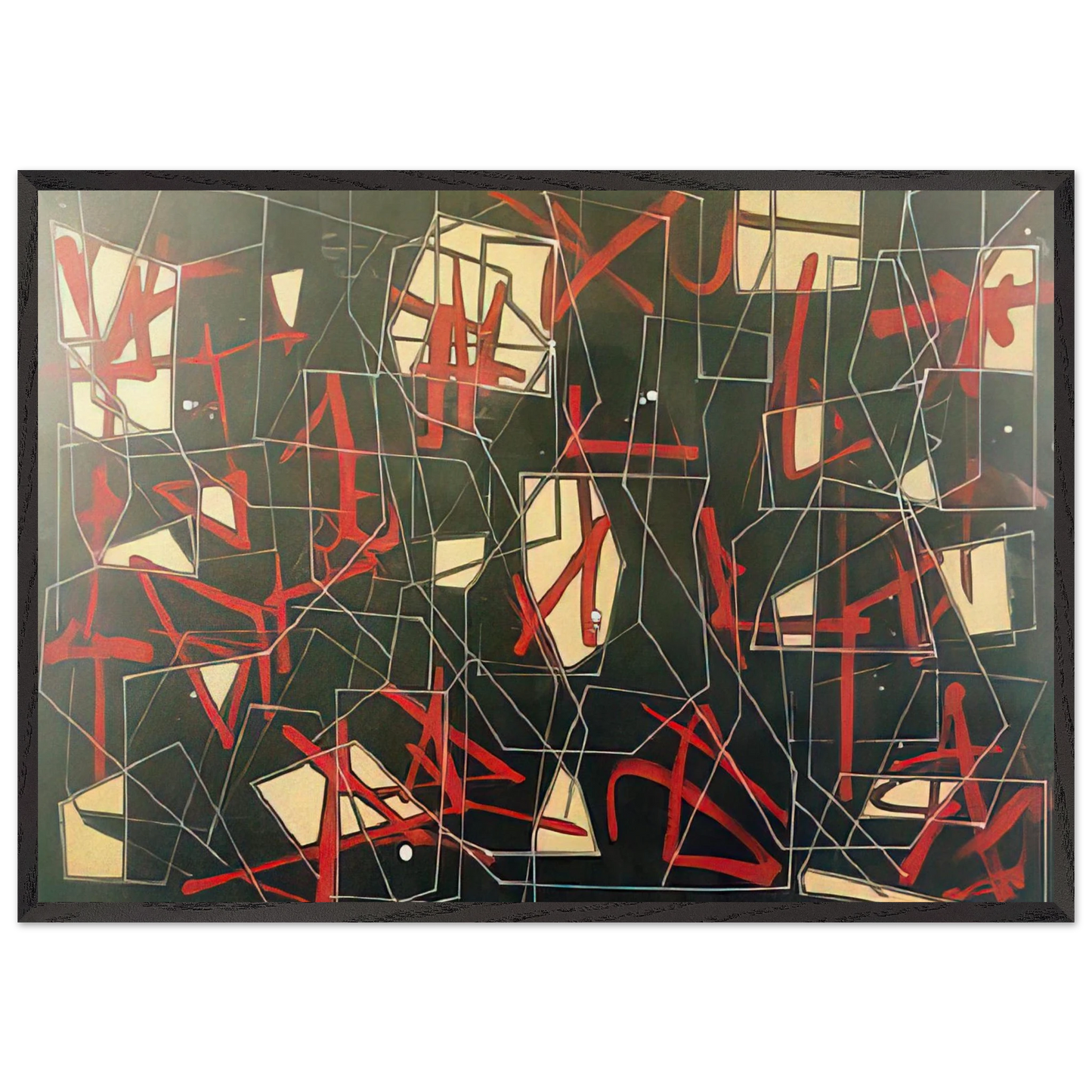 Synapse - 1950 - Jimmy Ernst Framed Art Print – Black Wooden Frame - Default Title - -Framed Art Print