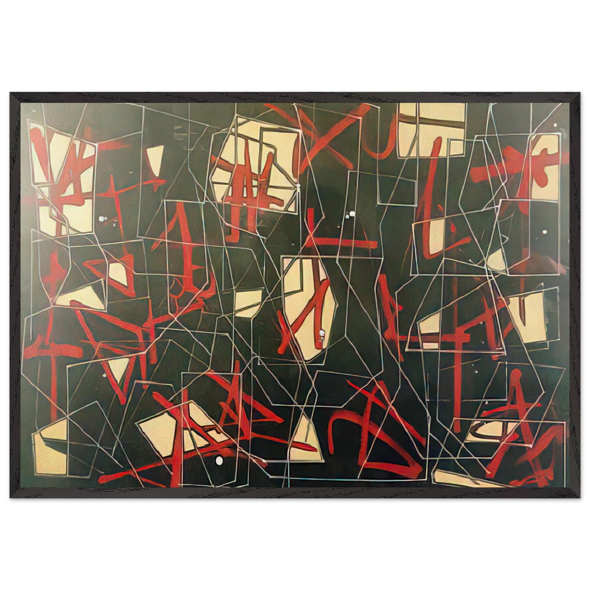 Synapse - 1950 - Jimmy Ernst Framed Art Print – Black Wooden Frame - Default Title - -Framed Art Print