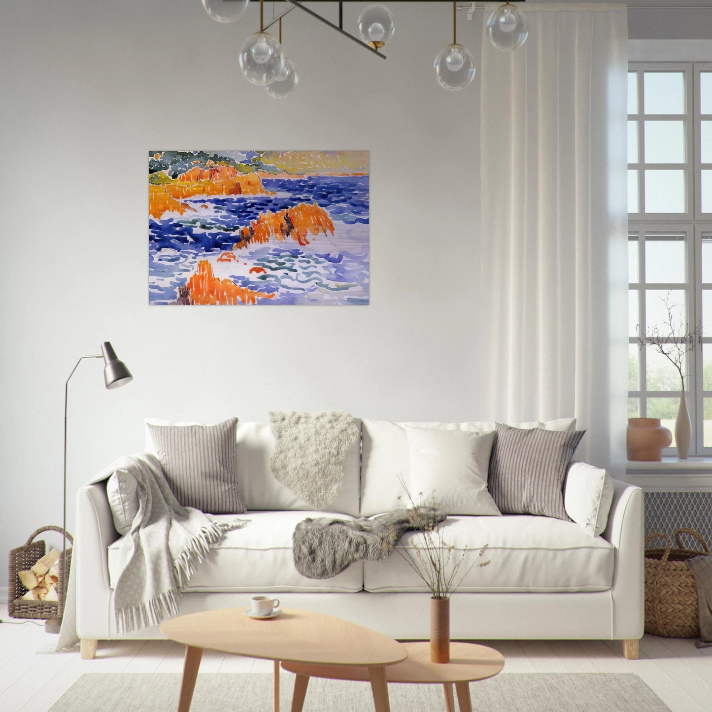Rocks at Trayas - Henri-Edmond Cross Brushed Aluminum Print - 70x100 cm / 28x40 inches | Henri-Edmond Cross Aluminum Print | Henri-Edmond Cross Prints