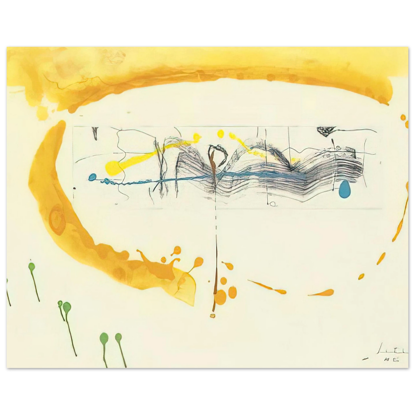 Helen Frankenthaler - Making Music - 2000 Wall art - 20x25 cm / 8x10 inches - Premium Wooden Framed Poster With Fine Art Paper - Wood frame
