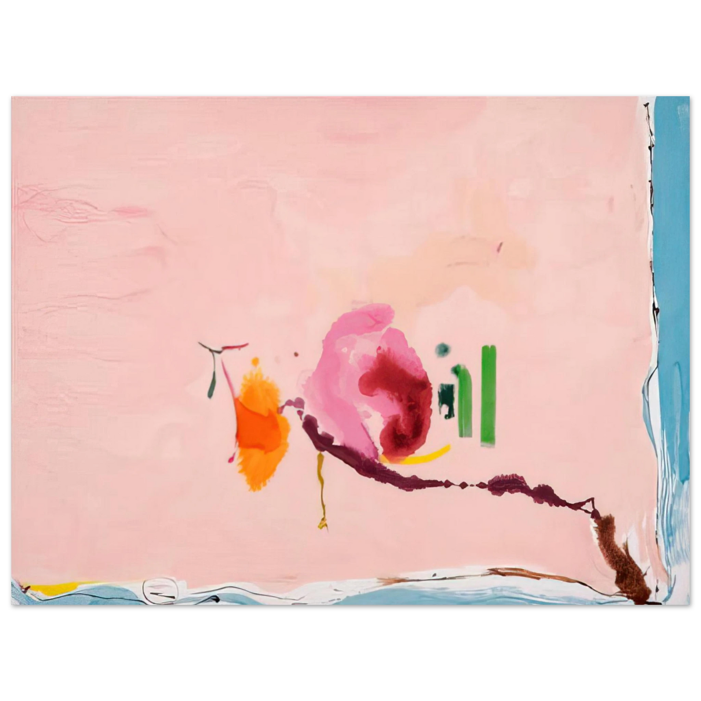 Helen Frankenthaler - Flirt - 1995 Wall art - 40x50 cm / 16x20 inches - Premium Wooden Framed Poster With Fine Art Paper - Wood frame