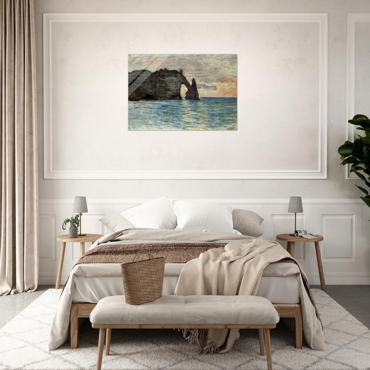 The Manneport, Cliff at Etretat - claude monet Acrylic Print - 70x100 cm / 28x40″ inches | claude monet Wall Art | claude monet Prints