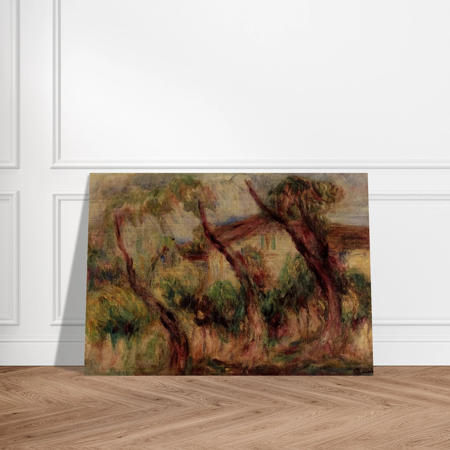 In the Garden of Collettes at Cagnes - Pierre-Auguste Renoir Brushed Aluminum Print - 70x100 cm / 28x40 inches | Pierre-Auguste Renoir Aluminum Print | Pierre-Auguste Renoir Prints