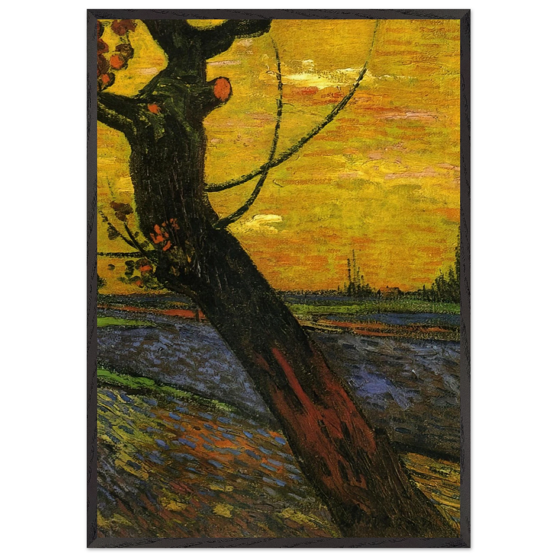 Sower with Setting Sun - Vincent van Gogh Framed Art Print – Black Wooden Frame - Default Title - -Framed Art Print