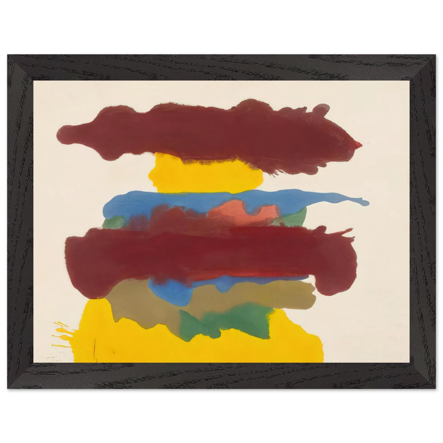 Helen Frankenthaler - Weather Change - 1963 Wall art - 45x60 cm / 18x24 inches - Premium Wooden Framed Poster With Fine Art Paper - White frame