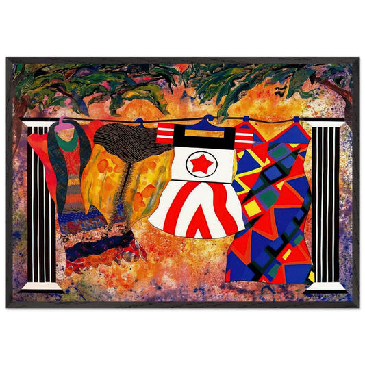 Yard Sale - 1993 - Miriam Schapiro Framed Art Print – Black Wooden Frame - Default Title - -Framed Art Print