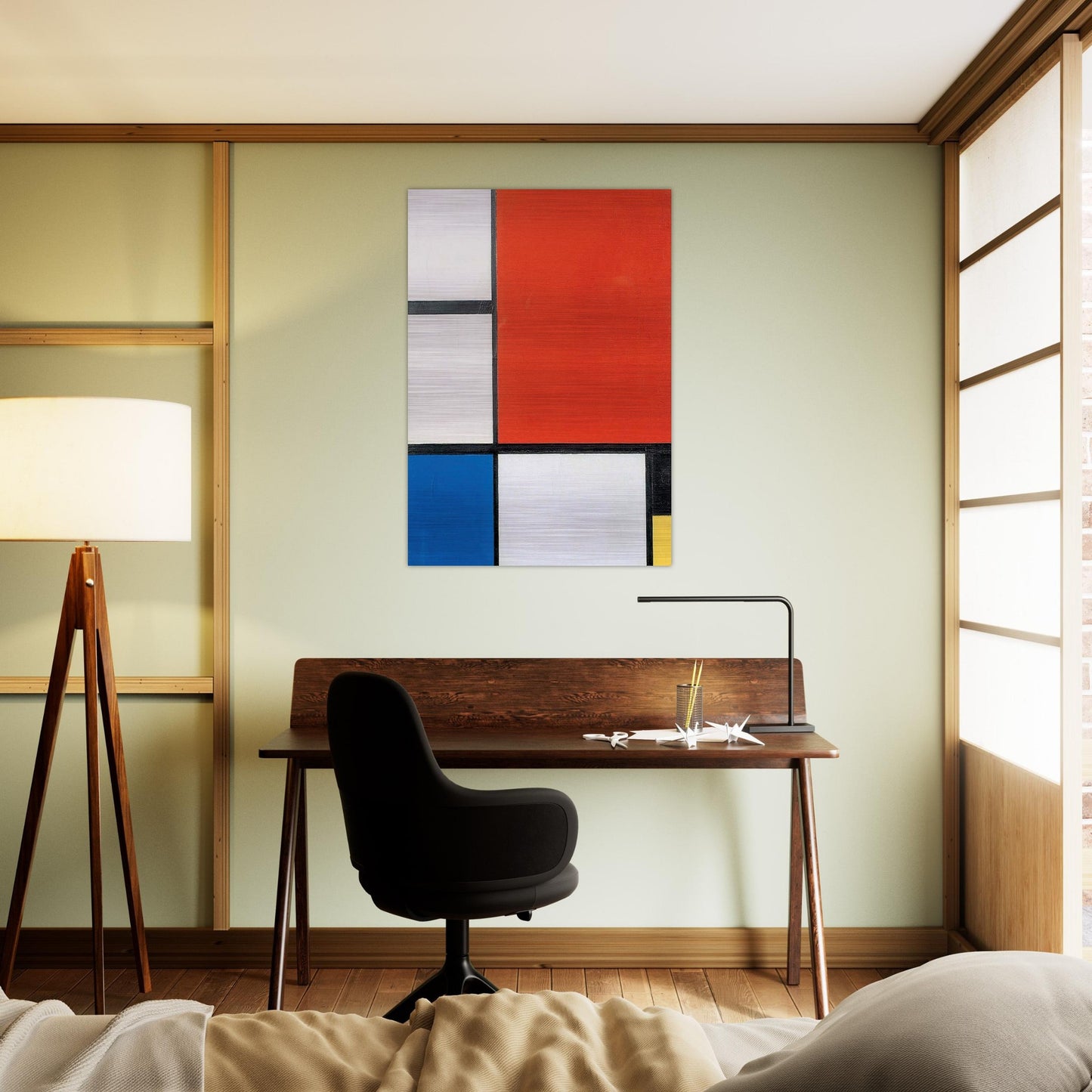 Composition 2 - Piet Mondrian Brushed Aluminum Print - 70x100 cm / 28x40 inches | Piet Mondrian Aluminum Print | Piet Mondrian Prints