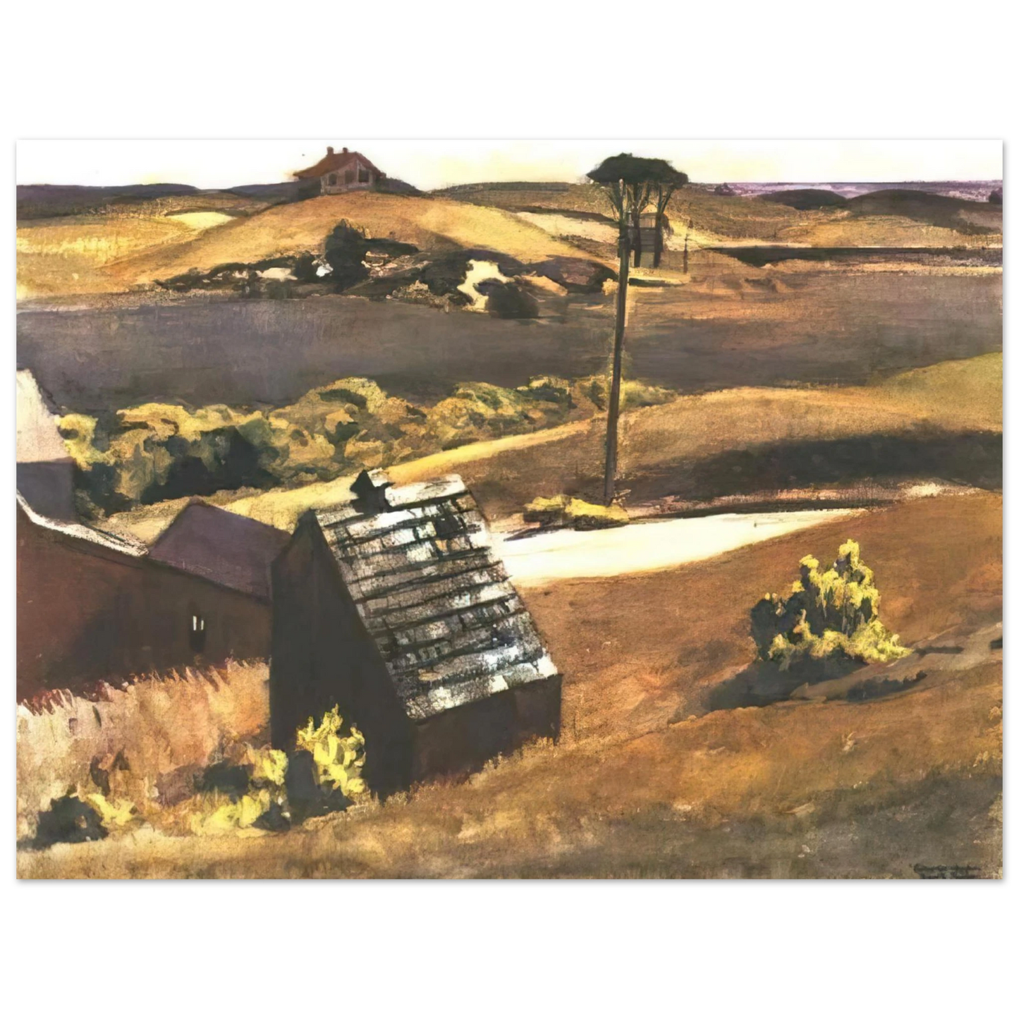 Edward Hopper - Burly Cobb Hen Coop and Barn Fine Art Poster - 13x18 cm / 5x7 inches