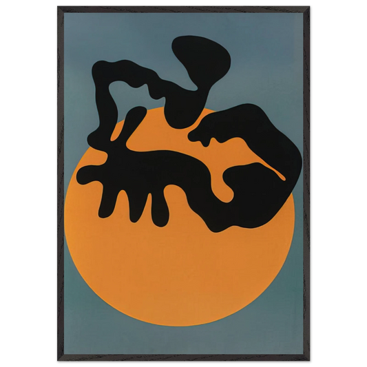 Not far from the sun the moon and the stars - Jean Arp Framed Art Print – Black Wooden Frame - Default Title - -Framed Art Print