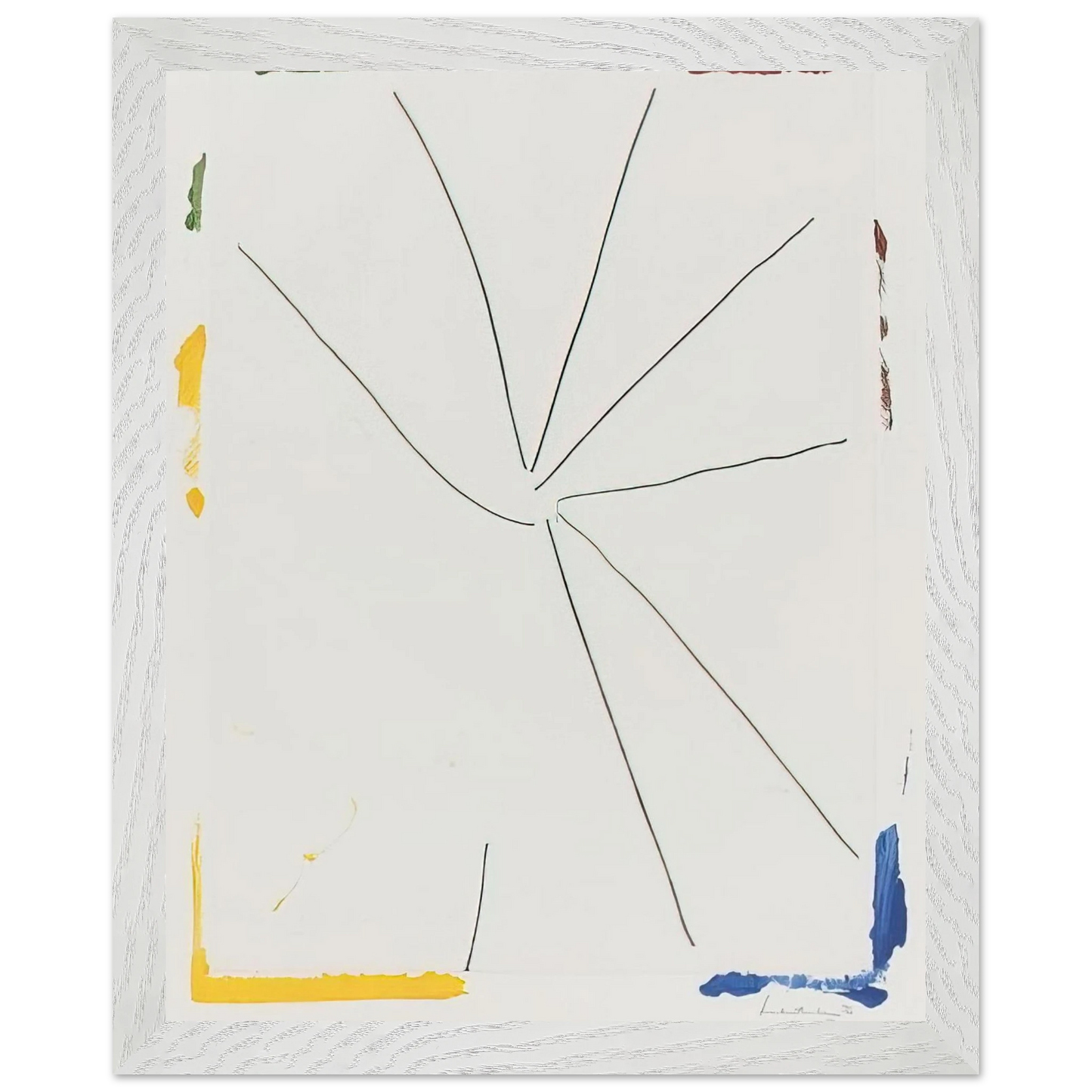 Helen Frankenthaler - Free Wheeling - 1971 Wall art - 28x43  cm / XL (11x17 Inches) - Premium Wooden Framed Poster With Fine Art Paper - White frame