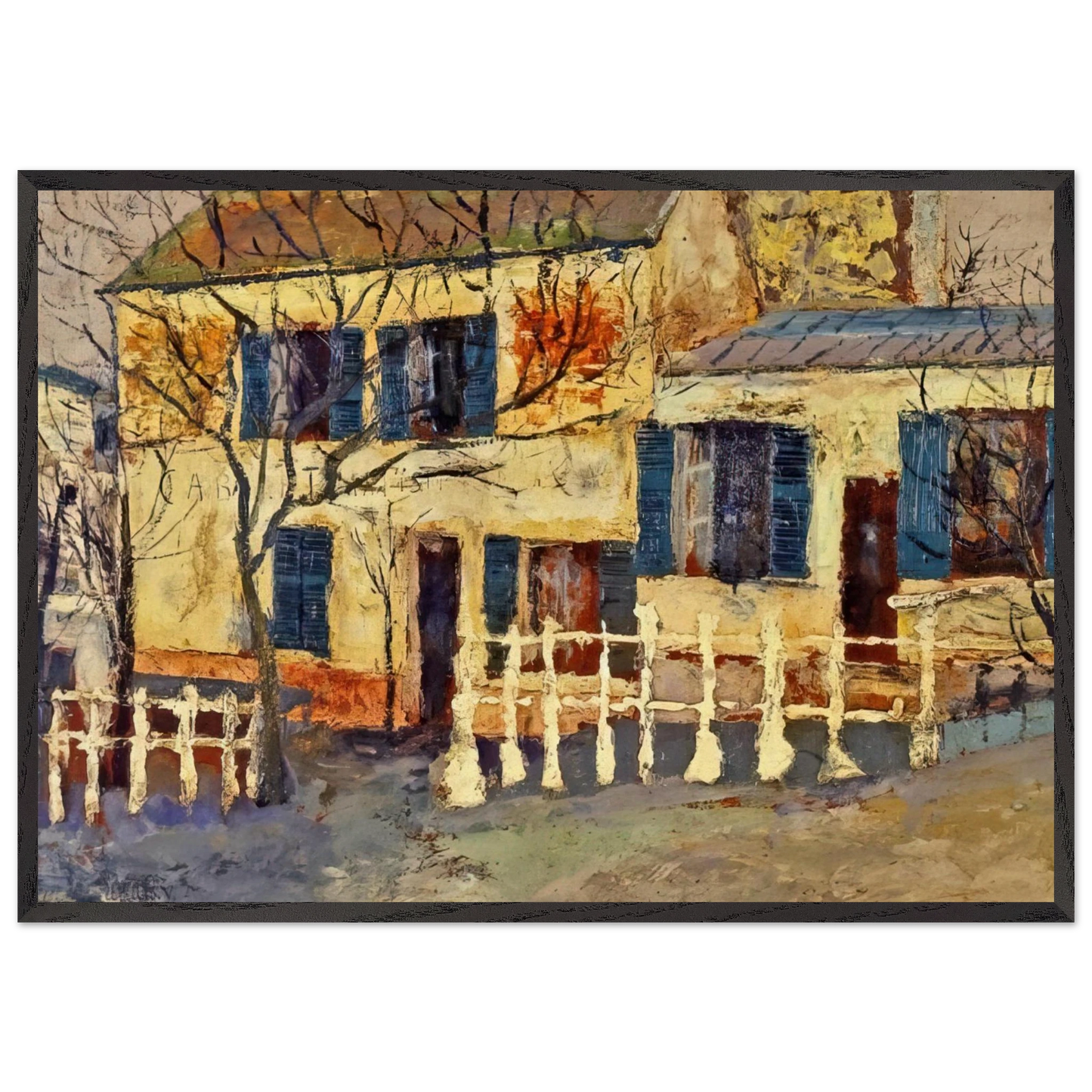 LAPIN AGILE 1 - Maurice Utrillo Framed Art Print – Black Wooden Frame - Default Title - -Framed Art Print