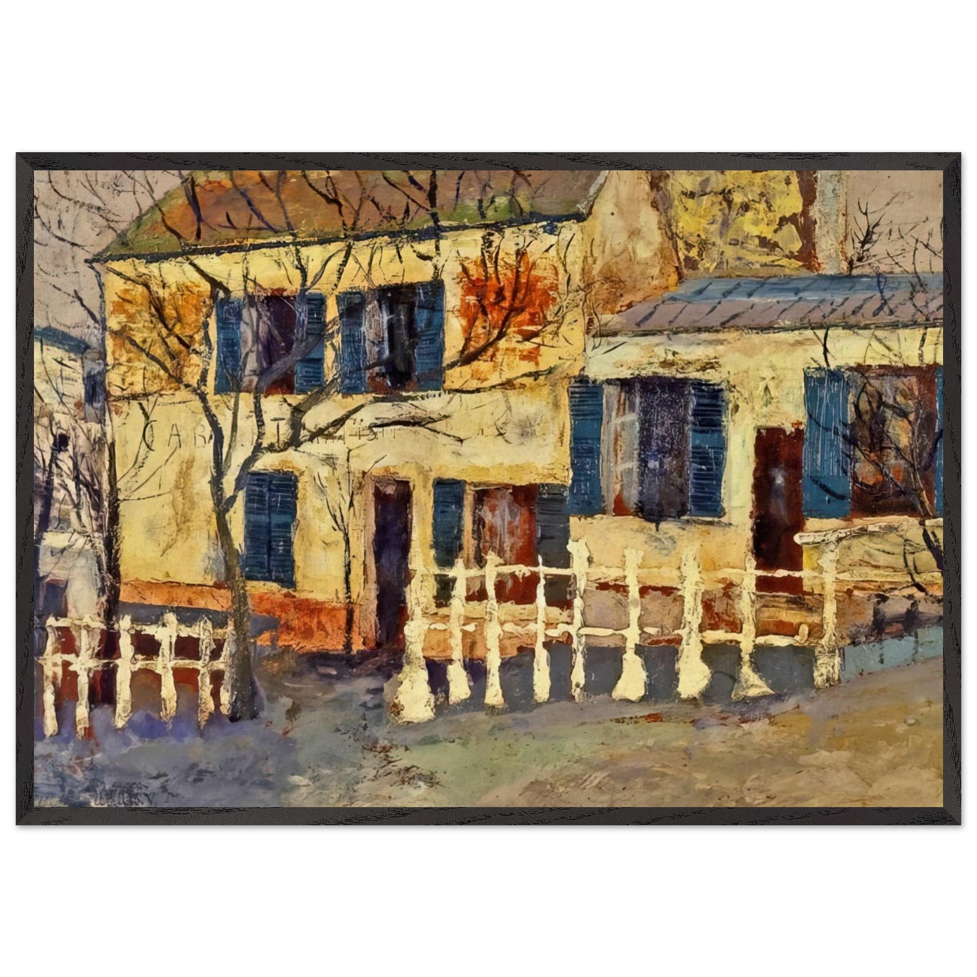 LAPIN AGILE 1 - Maurice Utrillo Framed Art Print – Black Wooden Frame - Default Title - -Framed Art Print