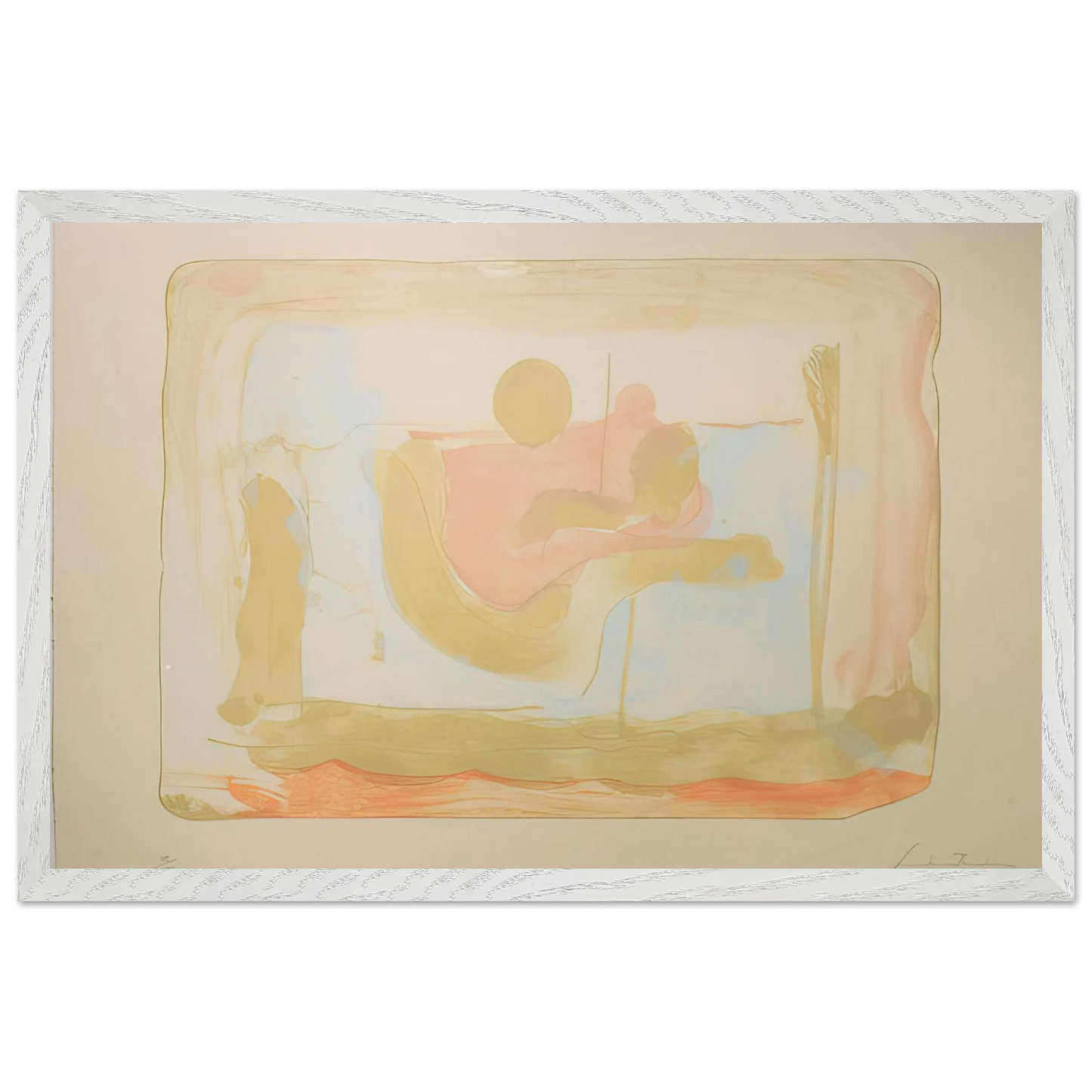 Helen Frankenthaler - Reflections I - 1995 Wall art - A2 (42 x 59.4  cm) - Premium Wooden Framed Poster With Fine Art Paper - White frame