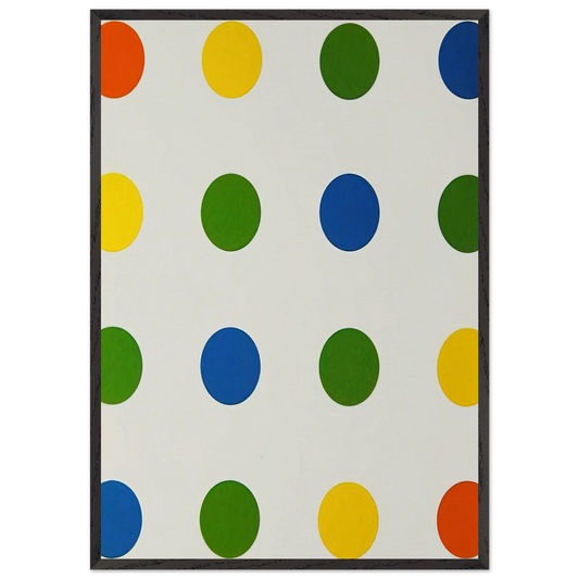 Bleu-Vert-Jaune-Orange - 1954 - Francois Morellet Framed Art Print – Black Wooden Frame - Default Title - -Framed Art Print