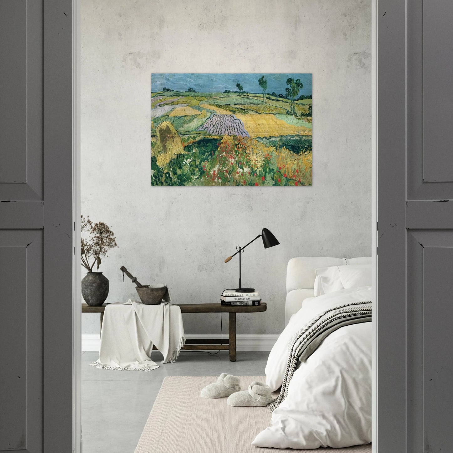 Wheatfields - Vincent van Gogh Brushed Aluminum Print - 70x100 cm / 28x40 inches | Vincent van Gogh Aluminum Print | Vincent van Gogh Prints