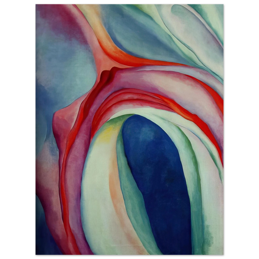 Georgia O'Keeffe - Music Pink and Blue II Fine Art Poster - 13x18 cm / 5x7 inches