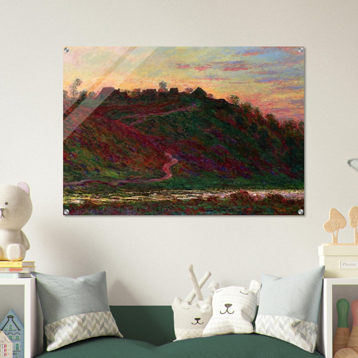 The Village of La Roche-Blond, Sunset - claude monet Acrylic Print - 70x100 cm / 28x40″ inches | claude monet Wall Art | claude monet Prints
