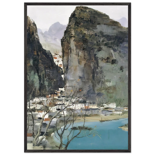 Scenery of Guilin - 1973 - Wu Guanzhong Framed Art Print – Black Wooden Frame - Default Title - -Framed Art Print