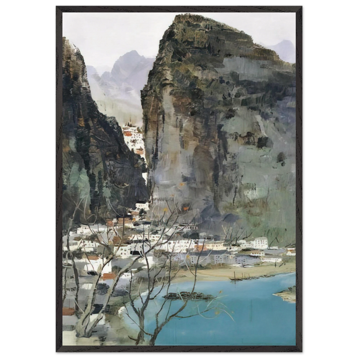 Scenery of Guilin - 1973 - Wu Guanzhong 70x100 cm / 28x40 inches Framed Art Print – Black Wooden Frame