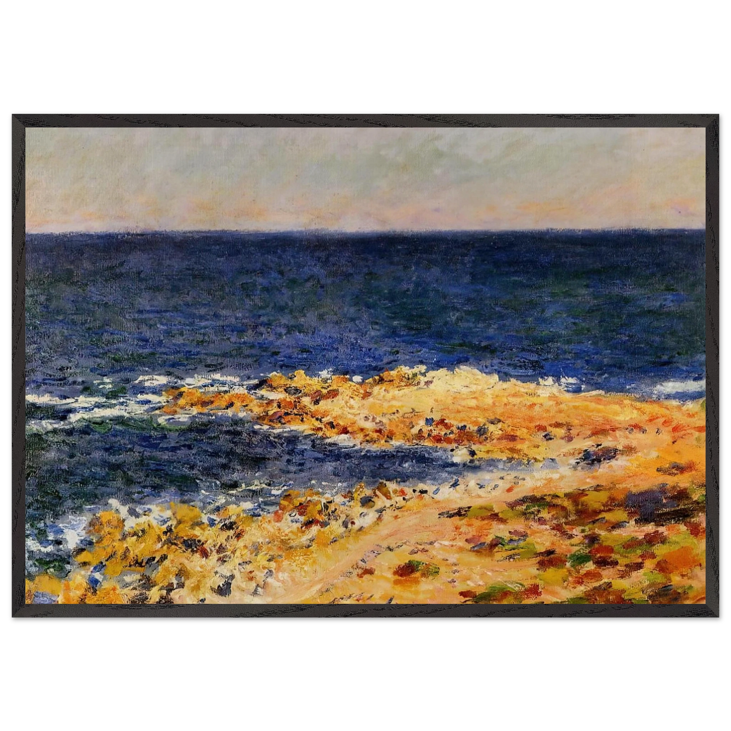 The Big Blue at Antibes - claude monet Framed Art Print – Black Wooden Frame - Default Title - -Framed Art Print