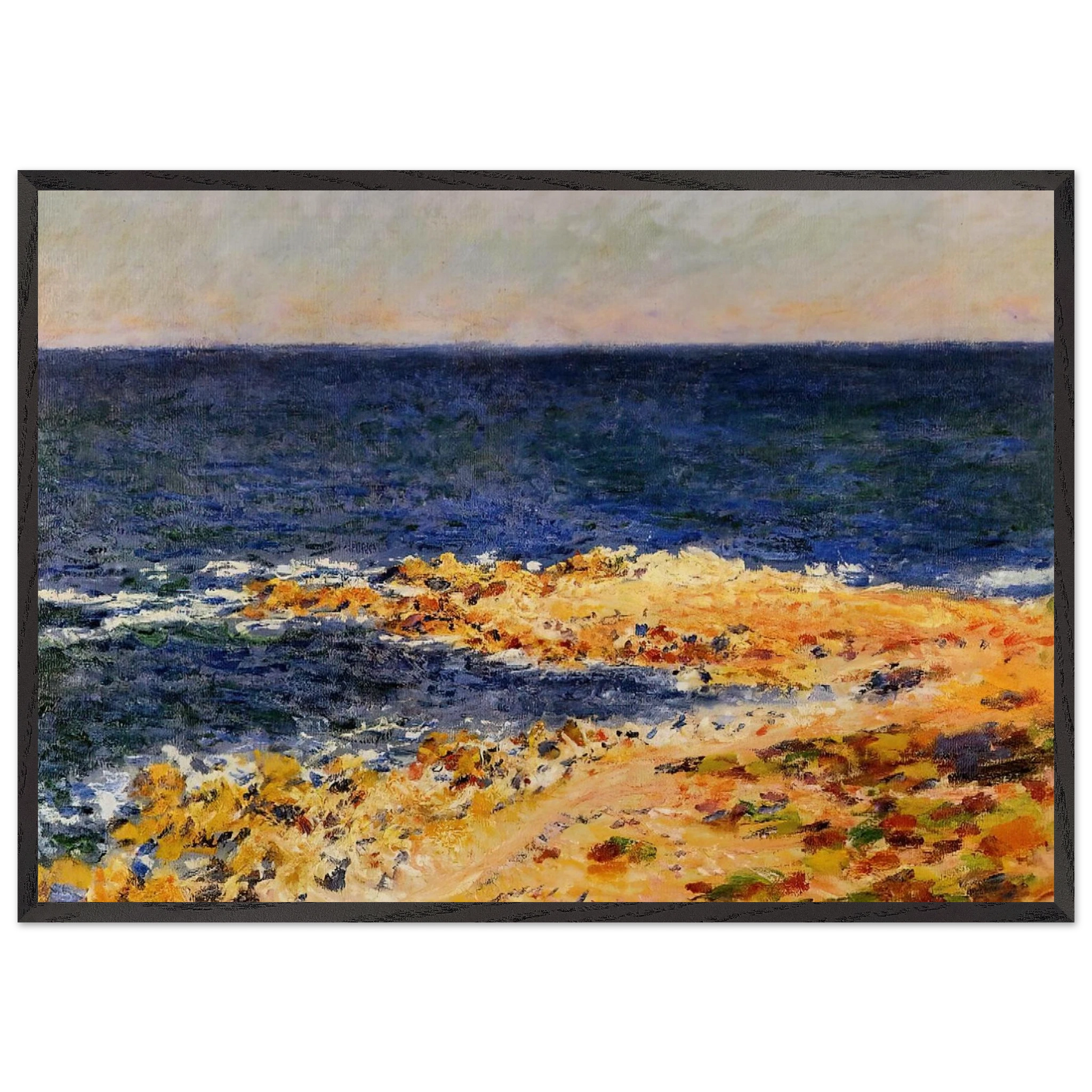 The Big Blue at Antibes - claude monet Framed Art Print – Black Wooden Frame - Default Title - -Framed Art Print