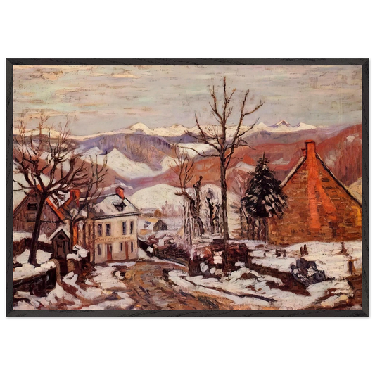 Winter in Saint-Sauves-dAuvergne - 1900 France - Armand Guillaumin Framed Art Print – Black Wooden Frame - Default Title - -Framed Art Print