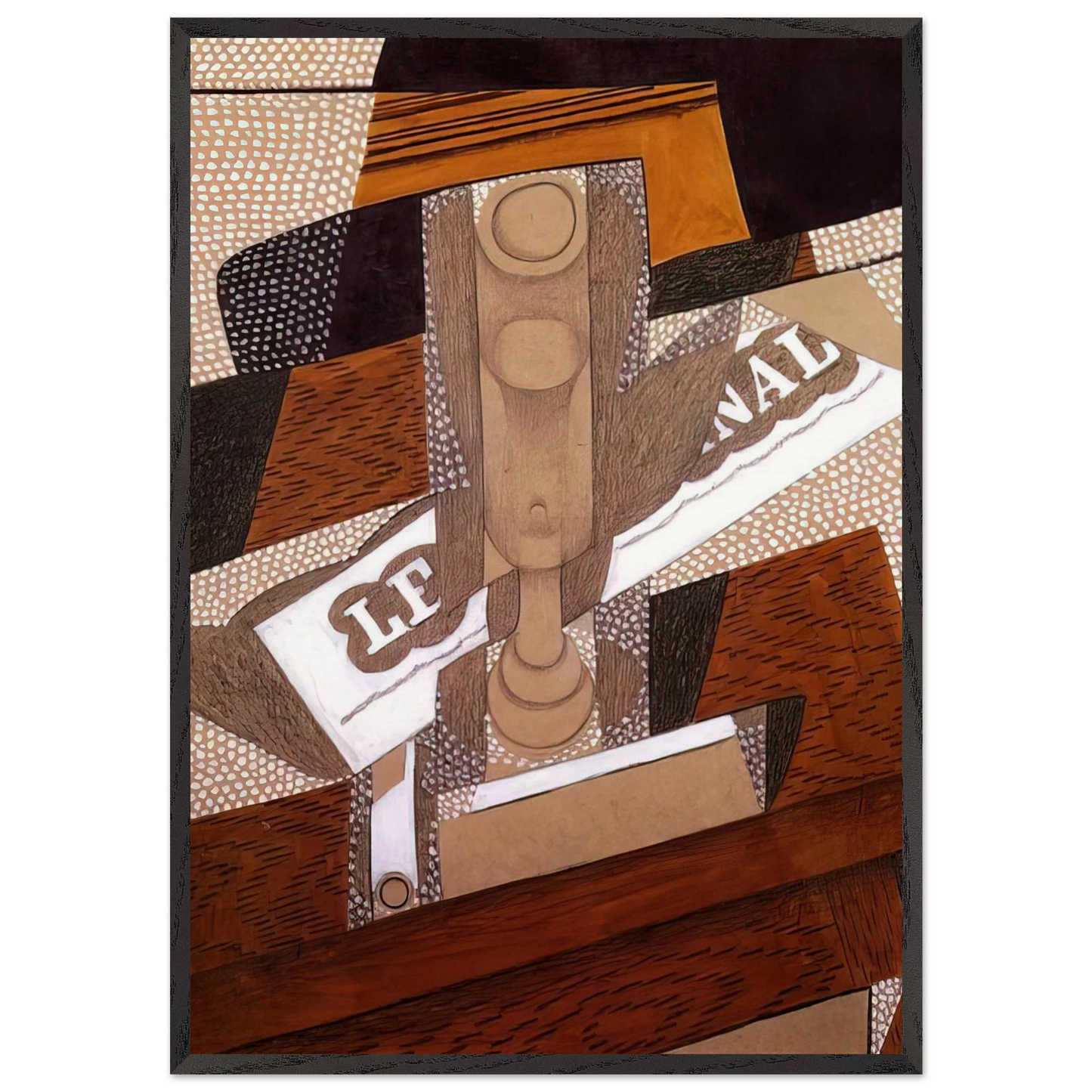 THE PIPE 1916 - Juan Gris Framed Art Print – Black Wooden Frame - Default Title - -Framed Art Print