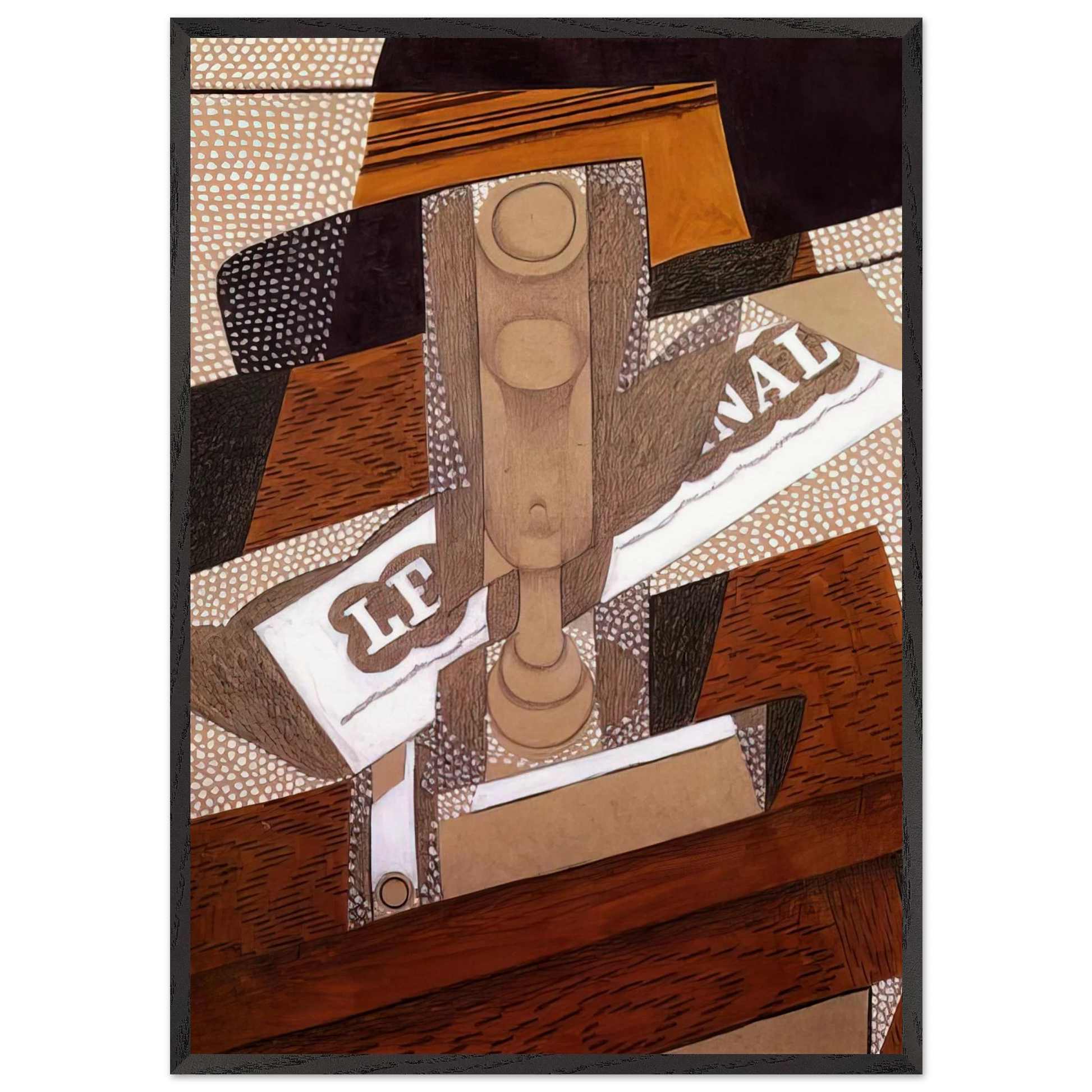 THE PIPE 1916 - Juan Gris Framed Art Print – Black Wooden Frame - Default Title - -Framed Art Print