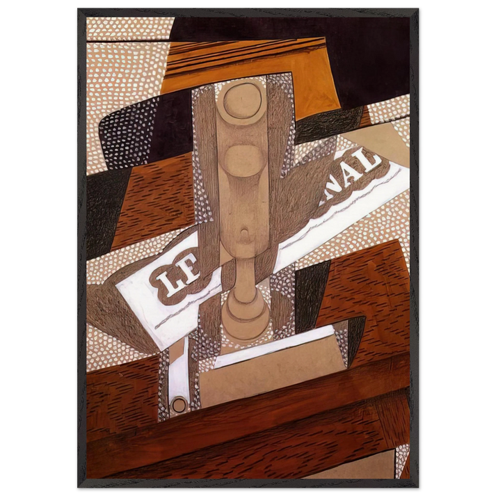 THE PIPE 1916 - Juan Gris 70x100 cm / 28x40 inches Framed Art Print – Black Wooden Frame