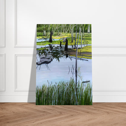 Joanna's Marsh - 2000 - Neil Welliver Brushed Aluminum Print - 70x100 cm / 28x40 inches | Neil Welliver Aluminum Print | Neil Welliver Prints