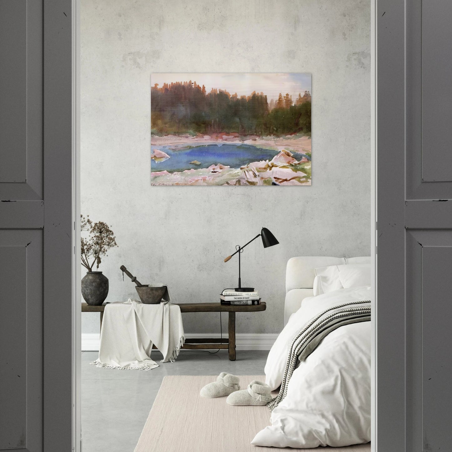 Lake in the Tyrol - John Singer Sargent Brushed Aluminum Print - 70x100 cm / 28x40 inches | John Singer Sargent Aluminum Print | John Singer Sargent Prints