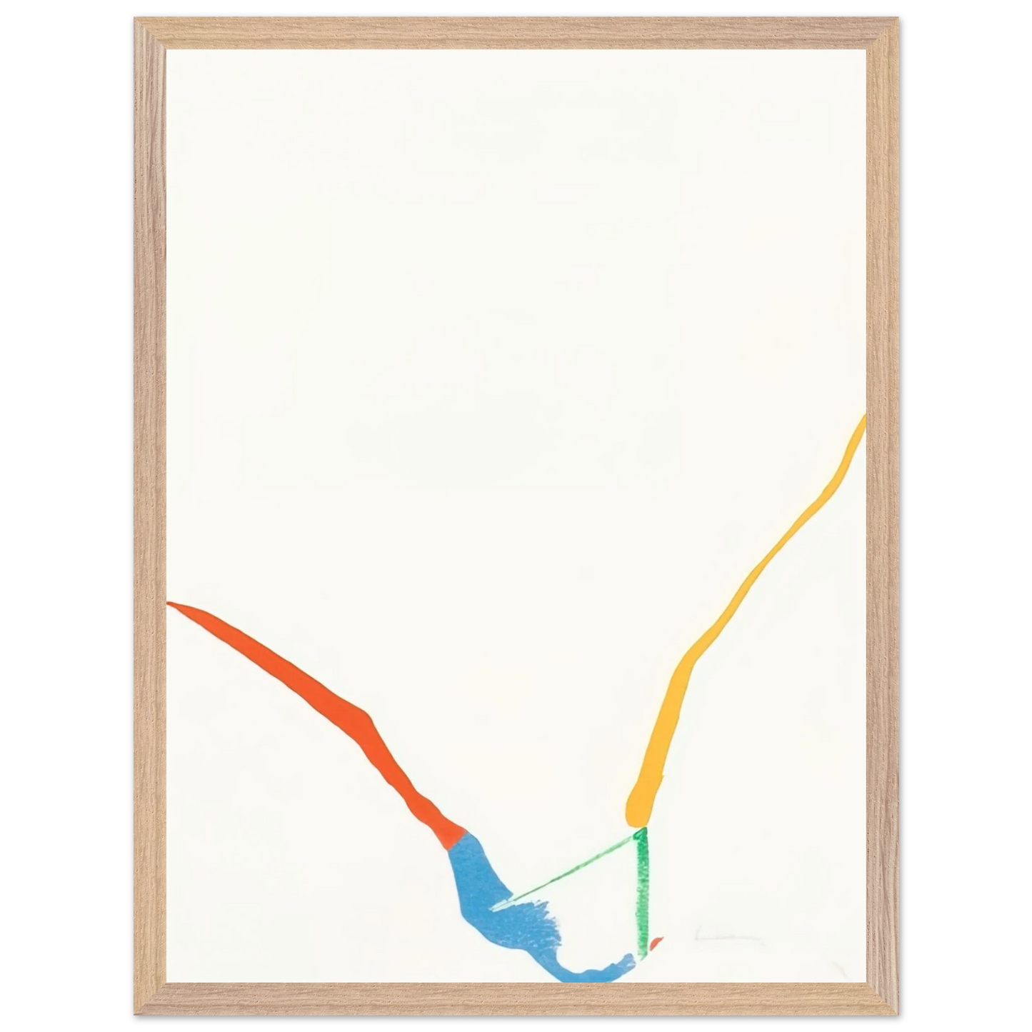 Helen Frankenthaler - What Red Lines Can Do - 1970 Wall art - 50x70 cm / 20x28 inches - Premium Wooden Framed Poster With Fine Art Paper - Black frame