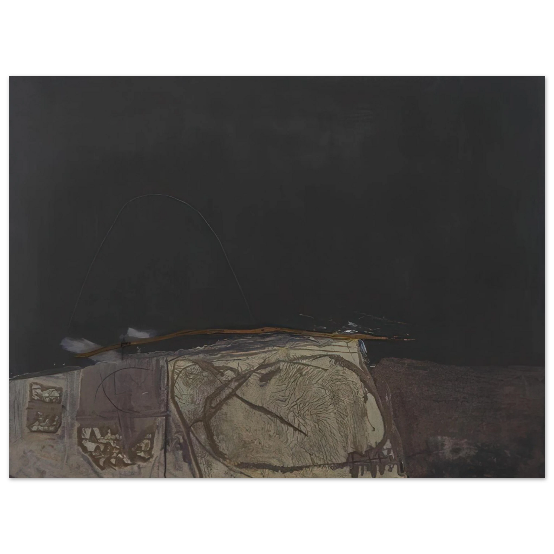 Antoni Tapies - GREY AND GREEN PAINTING 1957 Fine Art Poster - Default Title