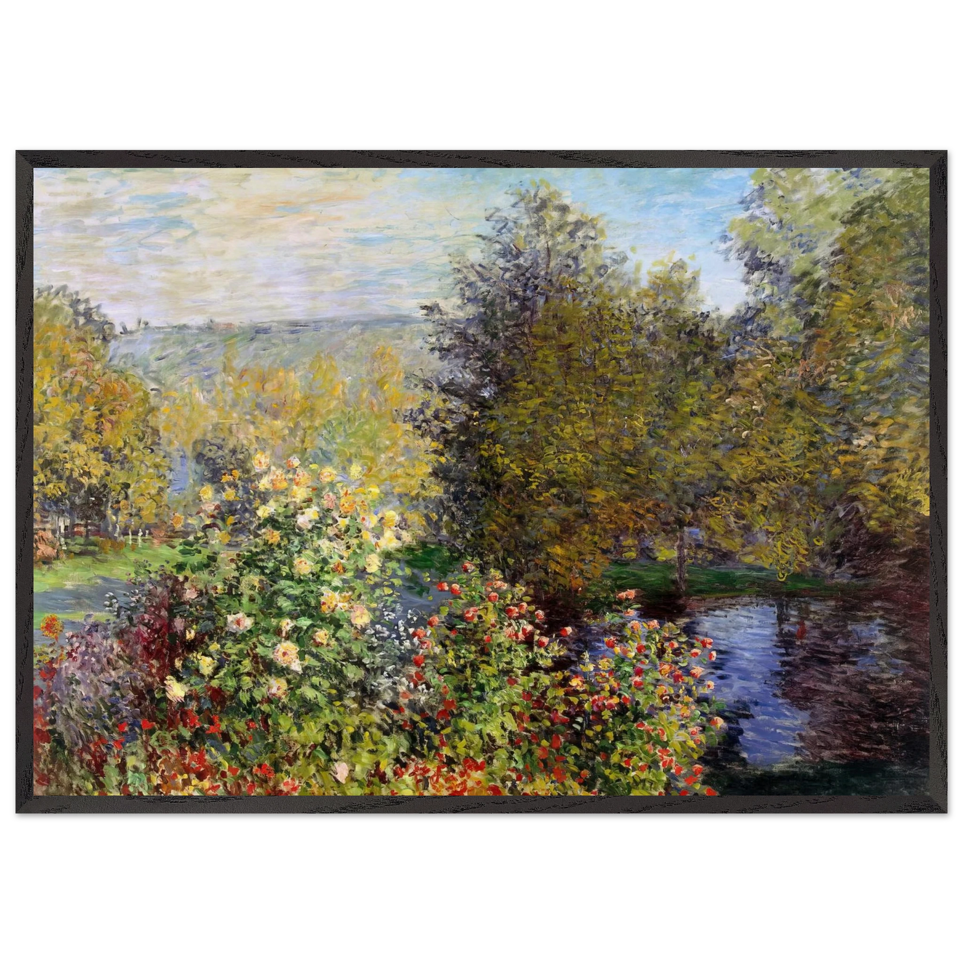 A Corner of the Garden at Montgeron - claude monet Framed Art Print – Black Wooden Frame - Default Title - -Framed Art Print