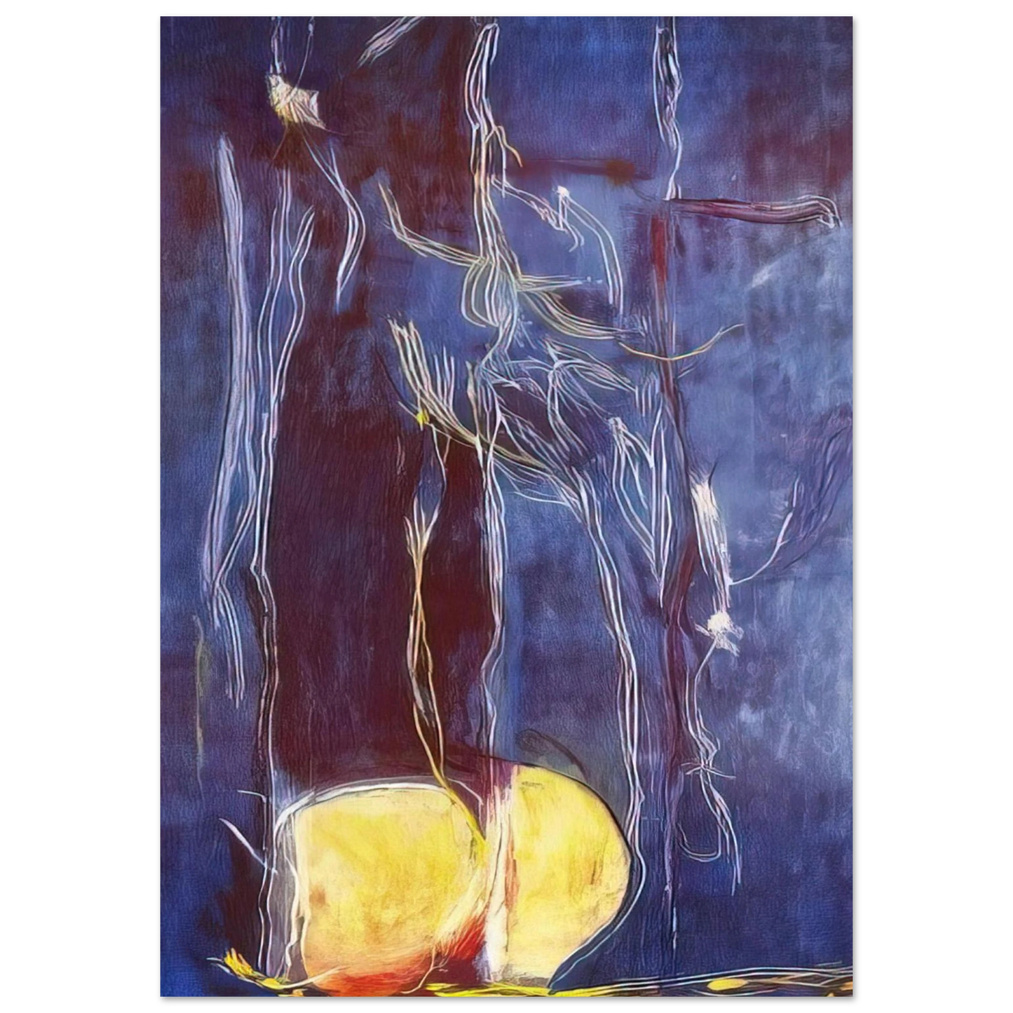 Helen Frankenthaler - All About Blue - 1994 Wall art - 50x70 cm / 20x28 inches - Premium Wooden Framed Poster With Fine Art Paper - Black frame
